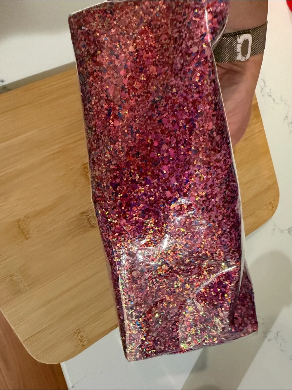 Packed Party Sparkling Magenta Glitter Cosmetic Pouch